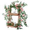 Enredadera de flores artificiales, enredadera de rosas, flor de plástico, decorativa, para techo, aire acondicionado, tubería de agua, bobinado, rosa decorativa, enredadera de flores artificiales