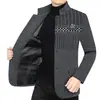 Nueva Chaqueta para Hombre Otoño/Invierno 2026 de Alta Calidad con Cuello Alto, Botones, Chaqueta de Chenilla para Hombres de Mediana Edad y Jóvenes, Estilo Papá