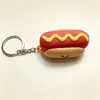 Nuevo llavero de comida impreso en 3D transfronterizo juguete antiestrés: Llavero colgante de papas fritas, pizza, hot dog