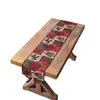 Nuevo Camino de Mesa Triangular Jacquard Teñido en Hilo Transfronterizo Poliéster-Algodón Floral Navideño, Camino de Cama, Cubierta Decorativa Navideña, Mantel