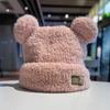 Sombrero de Felpa de Oso de Metal Estilo Coreano para Mujer, Lindo Protección para las Orejas, Otoño e Invierno Engrosado Suave y Ceroso Cálido y a Prueba de Frío Gorro de Dibujos Animados