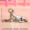 Adorno de Escritorio Zodiaco Perro de Latón Antiguo, Mascota de Té Perro Manchado que Atrae la Riqueza, Adorno de Mano, Decoración de Cobre Viejo Coleccionable
