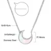 Collar Colgante de Luna Más Vendido Transfronterizo Diseño Ins con Cadena para Clavícula de Diamante Collar de Acero Inoxidable Galvanizado en Oro de 18 Quilates para Mujeres