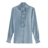 Diseño de Top de Moda para Principios de Otoño Camisa de Lujo de Seda de Morera Camisa de Manga Larga para Mujer Nueva 2022 Camisa Elegante Tendencia