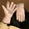 Guantes de Ciclismo Lindos, Cálidos y a Prueba de Frío, Forrados de Felpa y Algodón, Para Esquí al Aire Libre, Cortavientos, Guantes para Estudiante de Secundaria, Invierno para Mujer