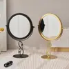 Luxo leve, espelho de maquiagem de mesa moderno, espelho de penteadeira de pernas altas, espelho redondo de alta definição, espelho de beleza, espelho pequeno para quartos de dormitório