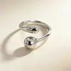 Anillo Minimalista Estilo Coreano Forma de Gota de Agua para Mujer, Diseño Único, Anillo Abierto de Bola Cruzada de Moda, Anillo para Dedo Índice, Suministro al por Mayor