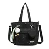 Nova bolsa de nylon com estampa de bolinhas 2026, bolsa tote casual, estilo coreano moderno, versátil, grande capacidade, bolsa de ombro
