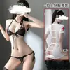 Roupa íntima de três pontas Roupa íntima Sense Feminina Gingle Aberto Atração Vestido de Dormir