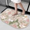 Alfombrilla absorbente de flores frescas, alfombra de diatomeas suave, alfombrilla para puerta de baño, alfombrilla antideslizante para baño, disponible al por mayor