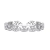 Moda Lujo Ligero Apilable Usar Joker Encaje Completamente Diamantado Círculo Delgado Anillo de Diamante Rai Pequeño Anillo de Cola Variada para Mujer