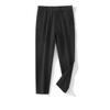 Calças plus size primavera e outono masculinas extra grandes elásticas cinza calças largas grandes nove pontos casuais calças de terno masculinas gordas