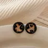 Brincos Redondos Estampa de Leopardo Maillard 2025 Novo Estilo Quente High-End Exquisite Pequeno Luxo Leve Nicho Brincos