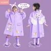 Capa de chuva infantil para alunos do ensino fundamental, adequada para meninos e meninas do jardim de infância, impermeável, à prova de chuva, poncho de chuva portátil com desenho