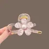 Novo prendedor de garra floral versátil para mulheres, prendedor de tubarão único para a parte de trás da cabeça, acessório de cabelo elegante e bonito
