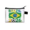 Nuevo Monedero Pequeño Periférico Temático de la Copa Mundial de Fútbol 2026, Bolsa para Monedas Portátil con Cremallera, Mini Bolsita Exquisita