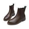 Botas de Chimenea de Suela Plana para Mujer, Nuevo Estilo Otoño e Invierno, Botines Chelsea Retro de Tacón Grueso Estilo Británico, Botines Marrones