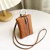 Nova Bolsa de Moedas com Pescoço Pendurado, Porta-Cartões Portátil, Bolsa Simples para Chaves e Fones de Ouvido, Mini Bolsa Pequena, Carteira Pequena com Zíper Feminina