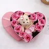 Caja de regalo con forma de corazón de flor de jabón exclusiva transfronteriza regalo para el Día de San Valentín Día de la Madre rosa regalo de cumpleaños creativo