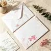 Tarjeta de Agradecimiento Estilo Sobre, Papel de Carta, Tarjeta de Invitación, Papel Especial con Patrón Floral Retro, Especialidad en Papel Hecho a Mano