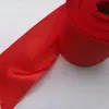 Accesorios para corte de cinta de inauguración al por mayor, tira de tela roja grande, tira de tela de flor roja grande para decoración de coche de boda, tela de seda festiva roja grande