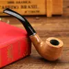 Atacado do Fabricante Tubo de Madeira Curto Retrô para Homem Cabo Curvo de Acrílico Tubo de Madeira Nostálgico Tubo para Fumar