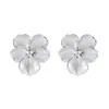 Pendientes de Botón Flor de Perla Elegantes y Graciosos, Versátiles de Lujo Ligero Estilo Francés Retro, Pendientes Únicos de Nicho para Mujer