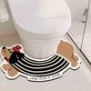 Alfombra Absorbente de Agua Secado Rápido Antideslizante Resistente a la Suciedad para Inodoro Alfombra de Barro de Diatomeas con Forma Especial para Baño Felpudo en Forma de U para Inodoro