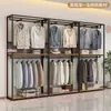 Estante de exhibición para tienda de ropa perchero de pie de doble capa perchero para abrigos perchero para ropa estante de almacenamiento estante de exhibición para ropa de hombre y mujer