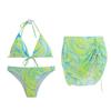 Nuevo Estilo Coreano 2023 Bikini Sexy de Tres Piezas con Pecho Pequeño Dividido Retro Europeo y Americano Traje de Baño de Playa para Mujer