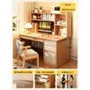 Escritorio con estantería, mesa integrada para estudiantes y uso doméstico, escritorio de escritura para dormitorio, montado en la pared con cajones, estantería, escritorio de oficina para computadora para adultos
