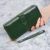 Carteira Longa de Couro Feminina Nova Carteira Exquisita de Alta Qualidade Porta-Cartões Grande Capacidade Bolsa Clutch Bolsa para Celular Dropshipping