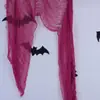 Venta al por mayor del fabricante Decoración de Casa Embrujada de Gasa para Halloween Tela Deshilachada Bar Red Escasa Hilo Fino Tela de Gasa para Festival de Fantasmas Mantel Fondo