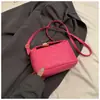 2024 Nuevo Color Sólido Personalizado Textura Moderna Primavera y Verano Simple Retro Casual Hombro Cruzado Portátil Bolso Cuadrado Pequeño para Mujer
