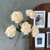 Flores Artificiales con 5 Peonías Grandes para Arreglos de Boda, Arreglos Florales de Hotel de Conferencias Estilo Chino, Decoración del Hogar, Venta al por Mayor desde Fabricante, Transfronterizo