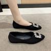 2025 Nuevos Zapatos Planos Estilo Ballet Francés Elegantes con Pedrería, Estilo Suave para Noche, Punta Fina, Boca Baja Poco Profunda, Suela Suave