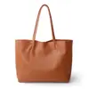 Bolsa de Ombro Único Estilo Novo 2026, Bolsa de Mão Grande em Couro Genuíno para Mulheres, Couro Bovino de Primeira Camada, Bolsa Tote Simples de Grande Capacidade, Dropshipping Disponível