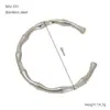 Pulsera de Bambú de Acero de Titanio Transfronteriza Europea y Americana Más Vendida, No se Desvanece, para Mujer, Abierta, Ajustable, Chapada en Oro de 18K, Joyería de Mano Personalizada al por Mayor