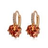 Nuevos pendientes de moda europeos y americanos con hebilla de oreja de circonita AAA, superventas de AliExpress, joyería multicolor con forma de corazón de melocotón al por mayor.