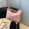 Bolso de mano con cuentas, primavera y verano 2024, nuevo, combinable con todo, bandolera con cadena, pequeño, para mujer, estilo coreano.