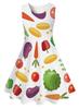 Amazon Verano Impresión Digital 3D de Verduras y Frutas Ropa para Niñas Vestido Fresco sin Mangas Vestido de Princesa para Niñas