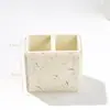 Toalha de Papel Estilo Wabi-Sabi Transfronteiriço Conjunto de Artigos de Higiene Pessoal de Luxo em Travertino Banheiro Armazenamento de Banheiro Modelo de Hotel Conjunto de Quatro Peças