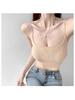 Chaleco de Lentejuelas con Diamantes de Imitación Estilo Francés Tirantes Hermosa Espalda Sexy Hottie Corto Sin Mangas Puro Deseo Look Adelgazante Top