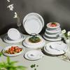 Plato Redondo Comercial Plato para Comida China Plato para Platos Calientes Platos para Platos Fríos Espesado Resistente a Caídas Imitación Porcelana Melamina Vajilla Banquete Restaurante de Banquetes