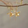 Pendientes de Magnolia Estilo Europeo y Americano, Hermosos Pendientes Colgantes de Flor, Pendientes de Moda y Elegantes, Regalos Navideños para Mujeres