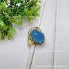 Anillo de Crisoprasa Natural Grado A al por mayor Plata 925 Chapada con Incrustaciones de Diamantes Anillo para Mujer Diseño de Procesamiento Suministro en Vivo