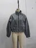 Zr Comercio Exterior Venta al por mayor Transfronteriza Nueva Moda Femenina Europea y Americana Casual Bloque de Color Cuadros Cuello Alto Holgado Chaqueta Abrigo