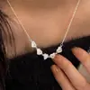 Collar de Mariposa de Plata de Ley S925 Aquamarina Versátil Diario para Mujer, No se Desvanece, Nicho, Gama Alta, Cadena para Clavícula de Lujo Accesible Nuevo