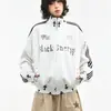 Sudadera deportiva retro americana original con tres rayas y cuello alto para mujer, cárdigan casual de primavera con cremallera, chaqueta casual para hombre