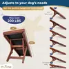 Escalera de escalada ajustable para mascotas de madera, rampa antideslizante para perros, mesita de noche, cama para perros pequeños y escalón para ayudar a los perros a subir y bajar de la cama